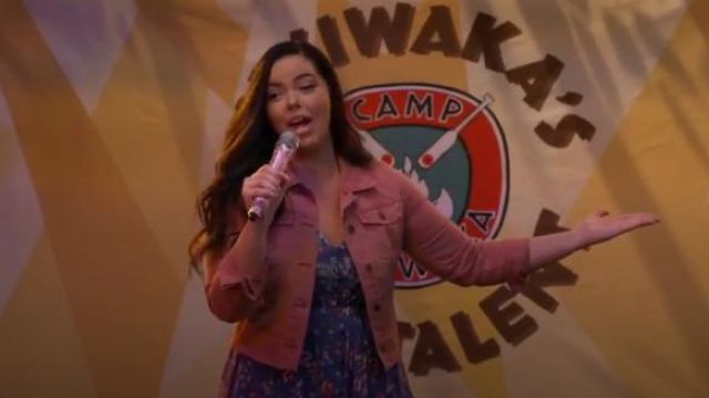 Xhilaration at Target Floral Print Short Sleeve Flutter Button-Front Dress worn by Lou Hockhauser (Miranda May) in BUNK'D (S04E02)