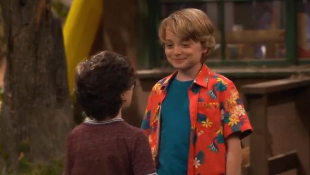 Cat & Jacket at Target Short Sleeve Hawaiian Button-Down Shirt worn by Will Buie Jr in BUNK'D (S04E02)