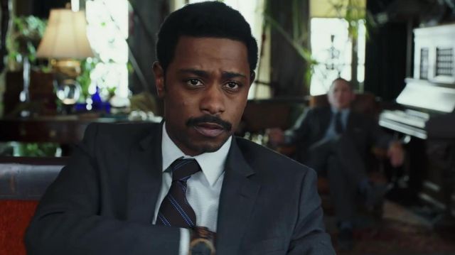 Grey suit worn by Detective Troy Archer (LaKeith Stanfield) in Knives Out