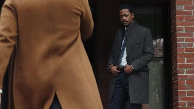 Grey over coat worn by Detective Troy (LaKeith Stanfield) in |