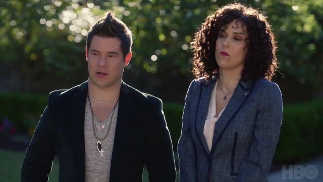 Sterling silver  necklace with blue gemstone worn by Judy Gemstone (Edi Patterson) in The Righteous Gemstones (Season 01 Episode 01)