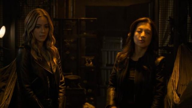 ALLSAINTS Balfern Leather Biker Jacket worn by Daisy 'Skye' Johnson (Chloe Bennet) in Marvel's Agents of S.H.I.E.L.D. (Season 06 Episode 08)