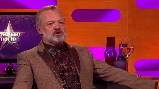 Brown Jacket with Satin lapel Coat worn by Graham Norton on The Graham Norton Show 07/06/2019
