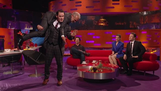 3-Pieces Tweed Plaid Suit worn by John Cena in The Graham Norton Show 07/12/2018