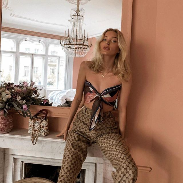 Gucci Pantalon porté par Elsa Hosk sur son Instagram account @hoskelsa