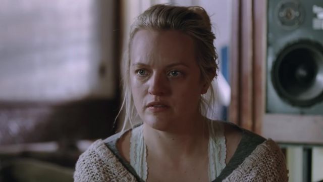 Heather green t-shirt worn by Becky Something (Elisabeth Moss) as seen in Her Smell (trailer)