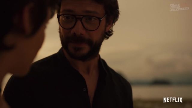 Black Long Sleeve Shirt worn by El Profesor (Álvaro Morte) in Money Heist (Season 03)