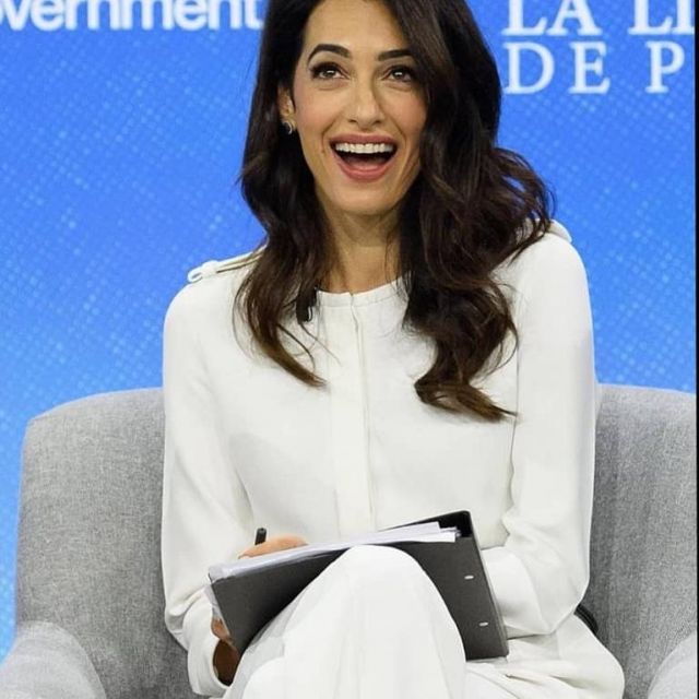 Stella McCartney Tailored Long Sleeved Jumpsuit worn by Amal Clooney Defend Media Freedom Conference July 11, 2019