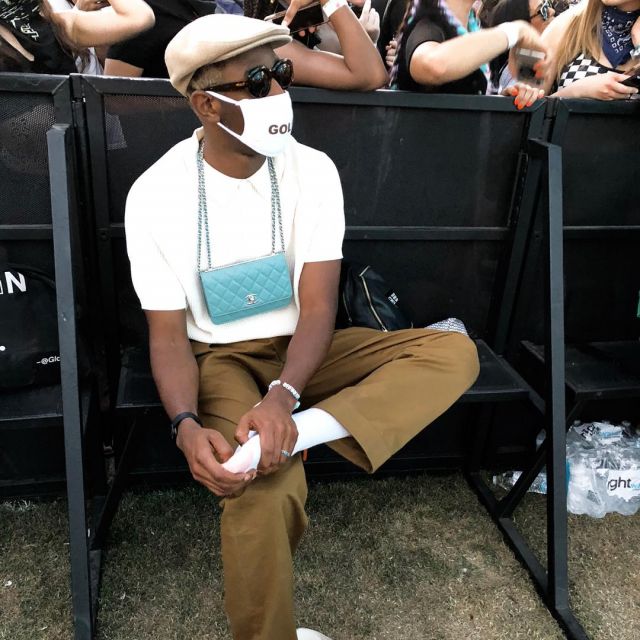 Marni wide leg trousers worn by Tyler the creator on the Instagram account @feliciathegoat