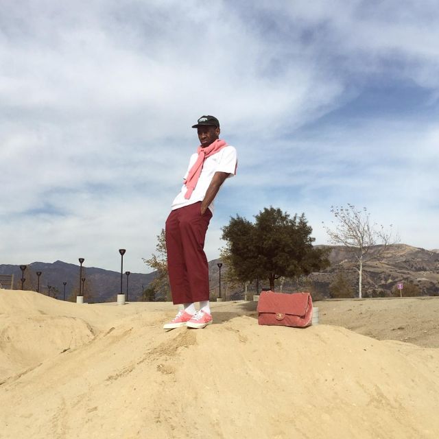 Barena straight-cut trousers of Tyler, the Creator on the Instagram account @feliciathegoat