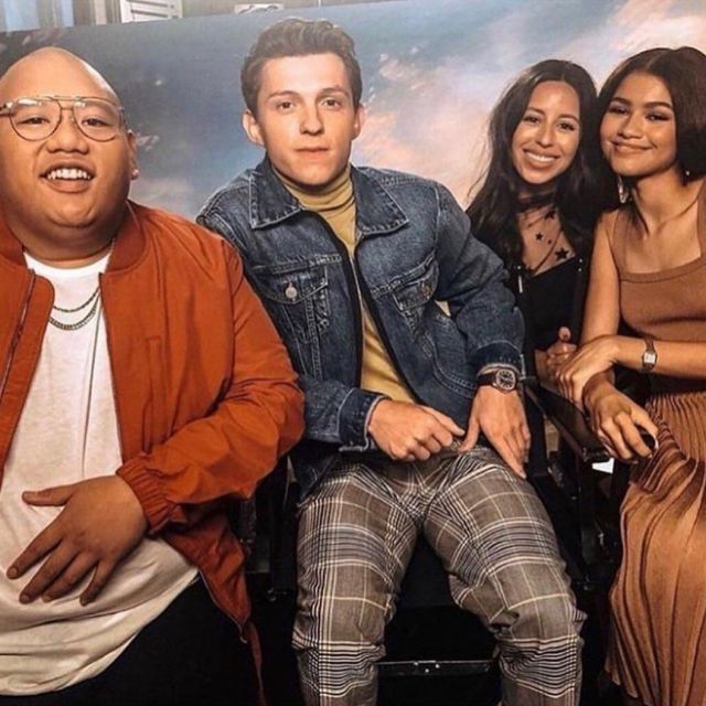 Trousers, a plaid worn by Tom Holland during a press junkets Spider-Man : Far from home