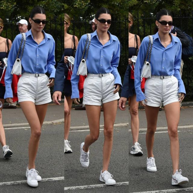 Adidas Continental 80 Sneaker porté par Kendall Jenner tournoi de Tennis de Wimbledon, le 14 juillet 2019