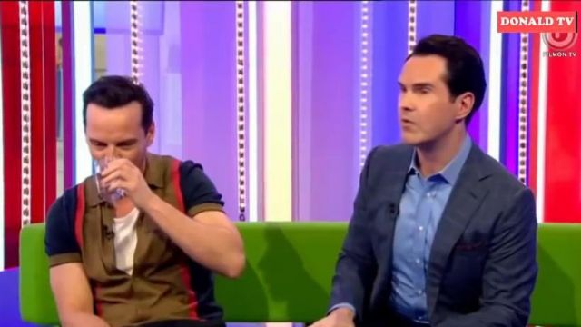 The suit jacket herringbone worn by Jimmy Carr on The ONE Show April 11, 2019