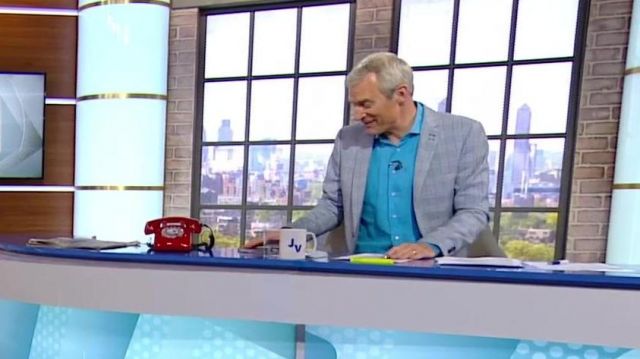 Grey Check Jacket worn by Jeremy Vine in Jeremy Vine on Channel 5 - 10/6/2019