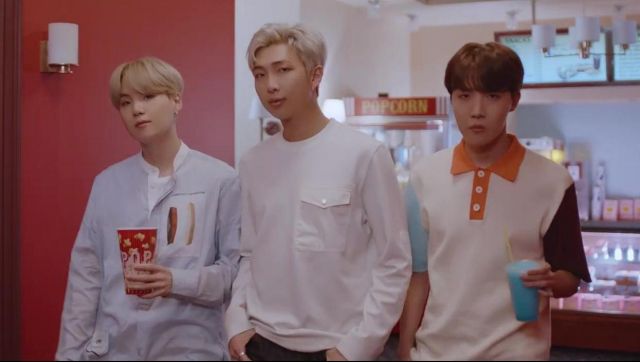 White long sleeves t-shirt with left breast pocket worn by RM in Lights music video by BTS