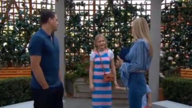 J. Crew  Girls' maxi dress in rugby stripe worn by Alyvia Alyn Lind as seen in The Young and the Restless July 12,2019