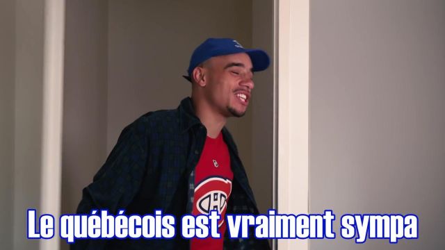 Le t-shirt rouge Montreal Canadiens de Mister V dans sa vidéo YouTube LE QUEBEC