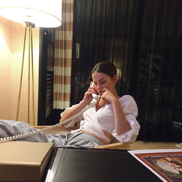 the white top of Maia Mitchell on her account Instagram @Maiamitchell