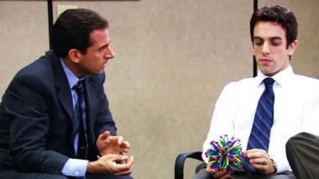 Plastic Color Ball of Ryan Howard (B.J. Novak) in The Office (S02E04)