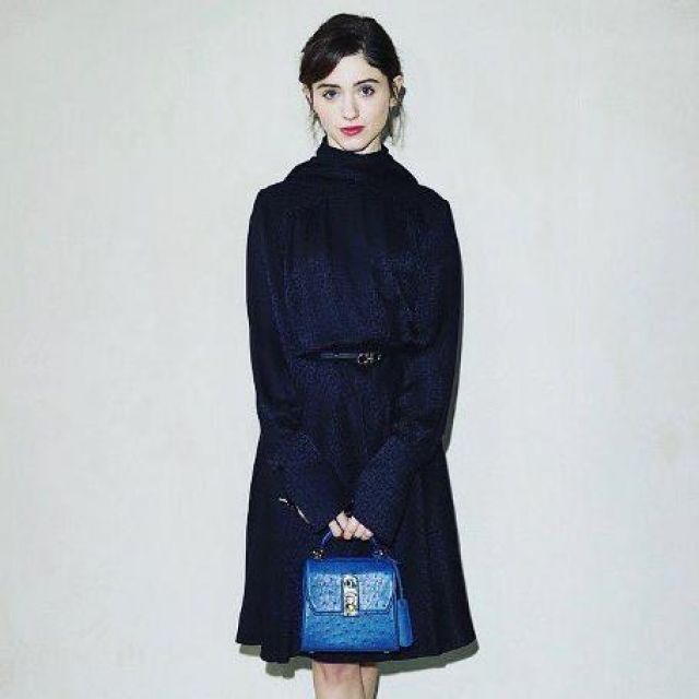 Ferragamo boxyz bag of Natalia Dyer on the Instagram account @nattyiceofficial