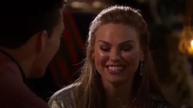 Dilamani Swiss Blue Topaz & Diamond Drop Earring worn by Hannah Brown in The Bachelorette (Season 15 Episode 10)