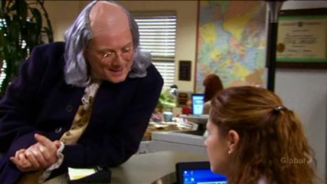 Ben Franklin Wig of Gordon/Ben Franklin (Andy Daly) in The Office (S03E15)