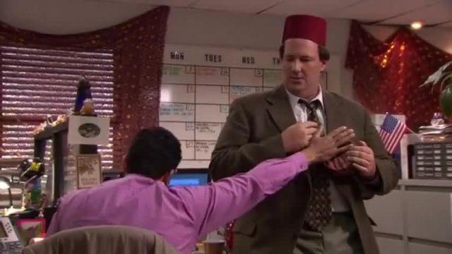 Red Fez Hat of Kevin Malone (Brian Baumgartner) in The Office (Season 05 Episode 11)
