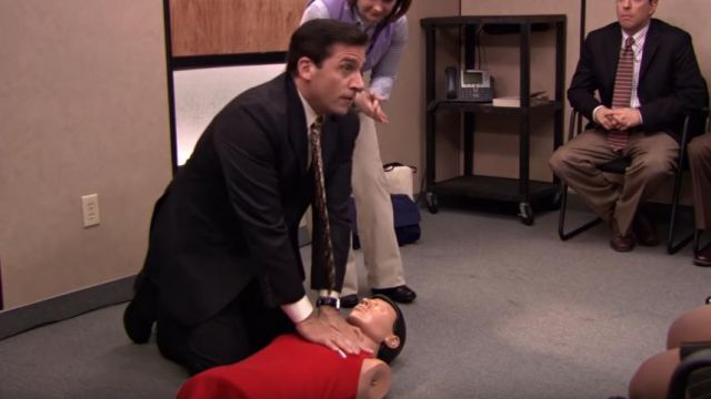 CPR Doll of Michael Scott (Steve Carell) in The Office (Season 05 Episode 14)