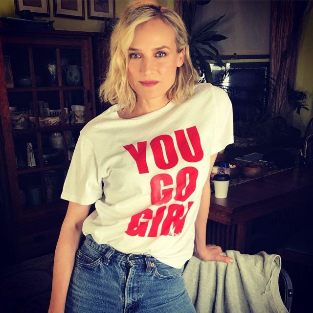 Isabel Marant estampó un jersey de algodón usado por Diane Kruger en su cuenta de Instagram @dianekruger