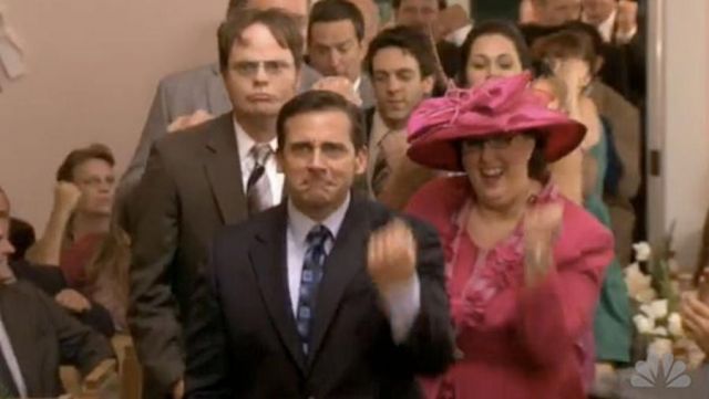 Pink Hat with Bow of Phyllis Vance (Phyllis Smith) in The Office (Season 05 Episode 06)