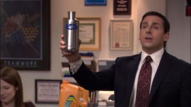 Metal Sabre Water Bottle of Michael Scott (Steve Carell) in The Office (Season 06 Episode 15)