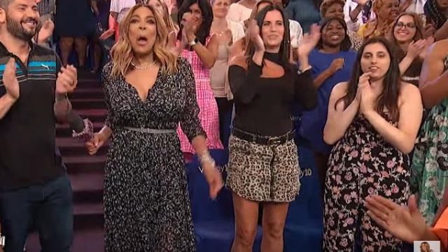 French Connection Mix Print Fluid Dress worn by Wendy Williams on The Wendy Williams Show JULY 18, 2019