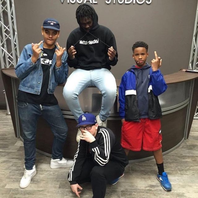 Blue sneakers worn by Tay-K as seen on the In­sta­gram Ac­count of @Free­tayka