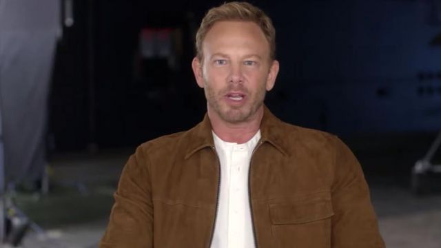 Suede brown jacket worn by Ian Ziering in BH90210 First Look (HD) 90210 Revival with original cast