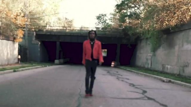 Red leather jacket worn by YNW Melly in his Freddy Krueger music video feat. Tee Griz­z­ley