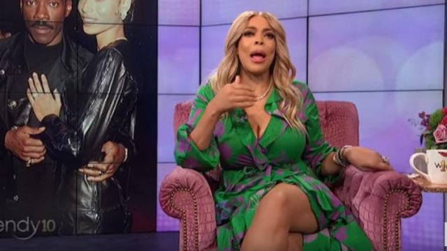 Cynthia Rowley Lanai Ruffle Wrap Dress worn by Wendy Williams on The Wendy Williams Show JULY 23, 2019