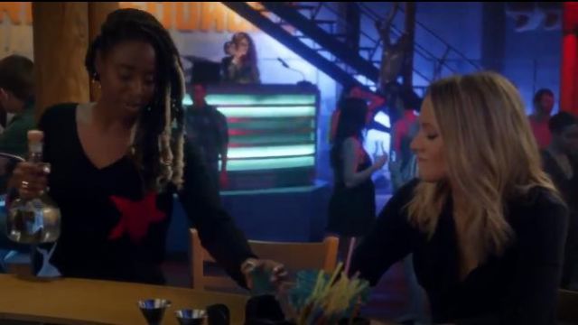 Pam & Gela V Neck with Star Intarsia worn by Kirby Howell-Baptiste in Veronica Mars (Season 04 Episode 06)