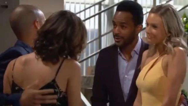 Bcbgmaxazria One Shoulder Cutout Dress worn by Melissa Ordway as seen in The Young and the Restless JULY 25, 2019