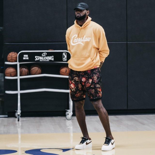 Crenshaw Hoodie Gold/White worn by LeBron James on his Instagram account @kingjames