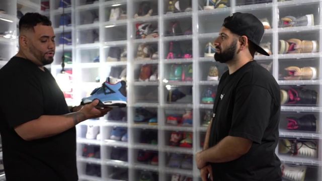 The pair of Nike Jordan 4 Retro Travis Scott Cactus Jack QrewTv in the video OMG THIS $500K SNEAKER COLLECTION IS INSANE!! *MUST SEE*