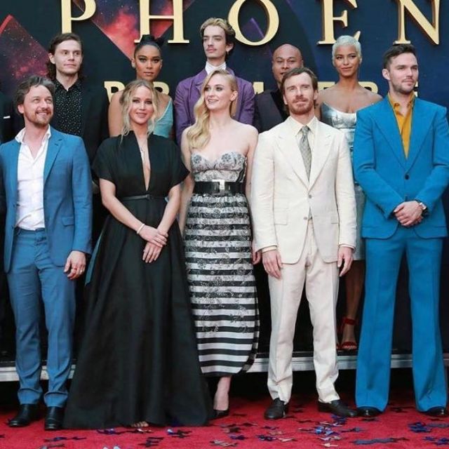 The shoes black of Sophie Turner at a preview of X-Men : Dark Phoenix