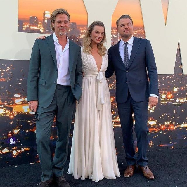 David Yurman Bracelet Tissé en Orange en Nylon avec Onyx Noir porté par Brad Pitt était une Fois Premiere 22 juillet 2019