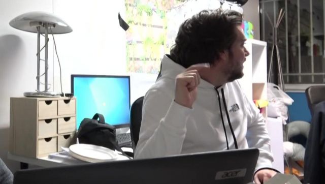 The sweatshirt white The North Face worn by Greg Guillotin in the video The Worst Intern : Making Of Season 2