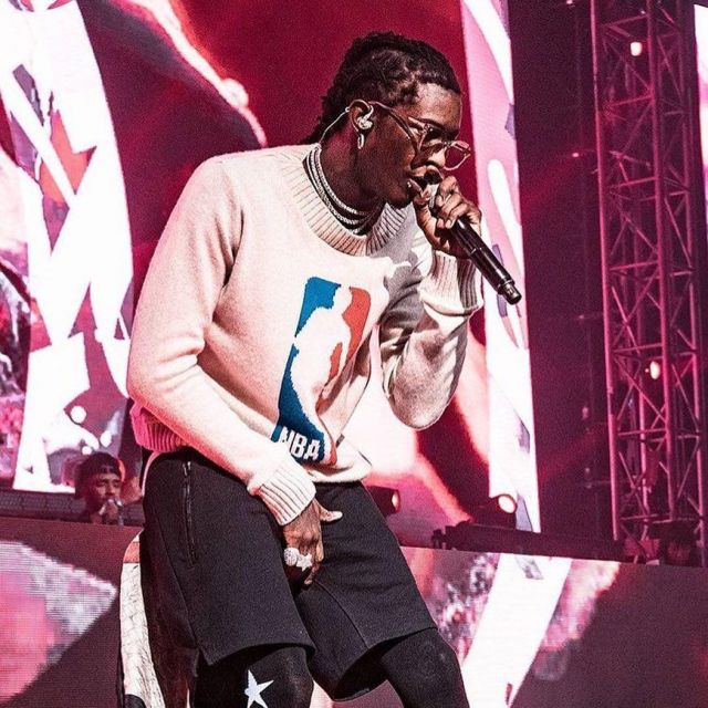 The Elder Statesman X Nba sweatshirt worn by Young Thug on his Instagram account @youngthug