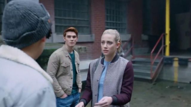 Zara Checked Bomber Jacket worn by Betty Cooper (Lili Reinhart) in Riverdale (Season 01 Episode 07)