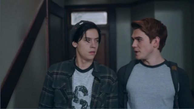 Gray 'S' BasedTees worn by Jughead Jones (Cole Sprouse) in Riverdale ...