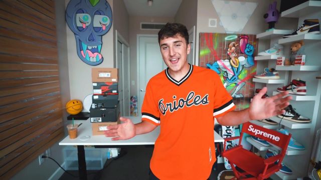 The jersey Orange Baltimore Orioles worn by Harrison Nevel in the video I Bought The 10 Best Back To School Hype Sneakers For 2019!