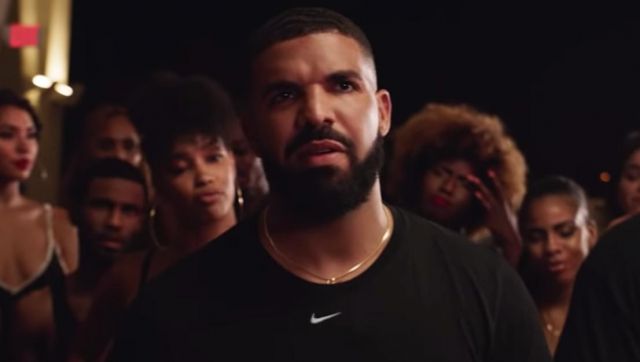 Nike black t-shirt worn by Drake in No 