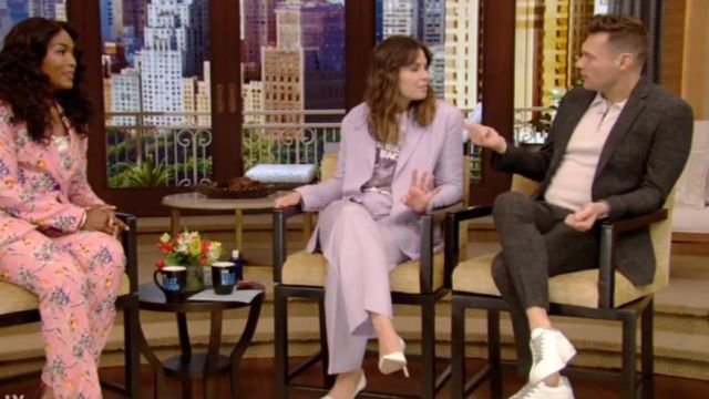 Jenny Park Gianna Pants in Purple worn by Katie Lowes on LIVE with Kelly and Ryan JULY 30, 2019