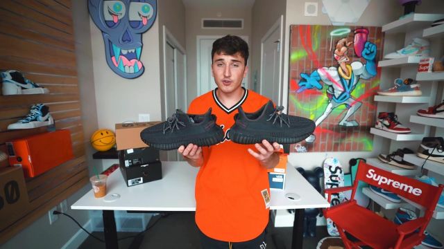Sneakers adidas Yeezy Boost 350 V2 black Harrison Nevel in I Bought The 10 Best Back To School Hype Sneakers For 2019!